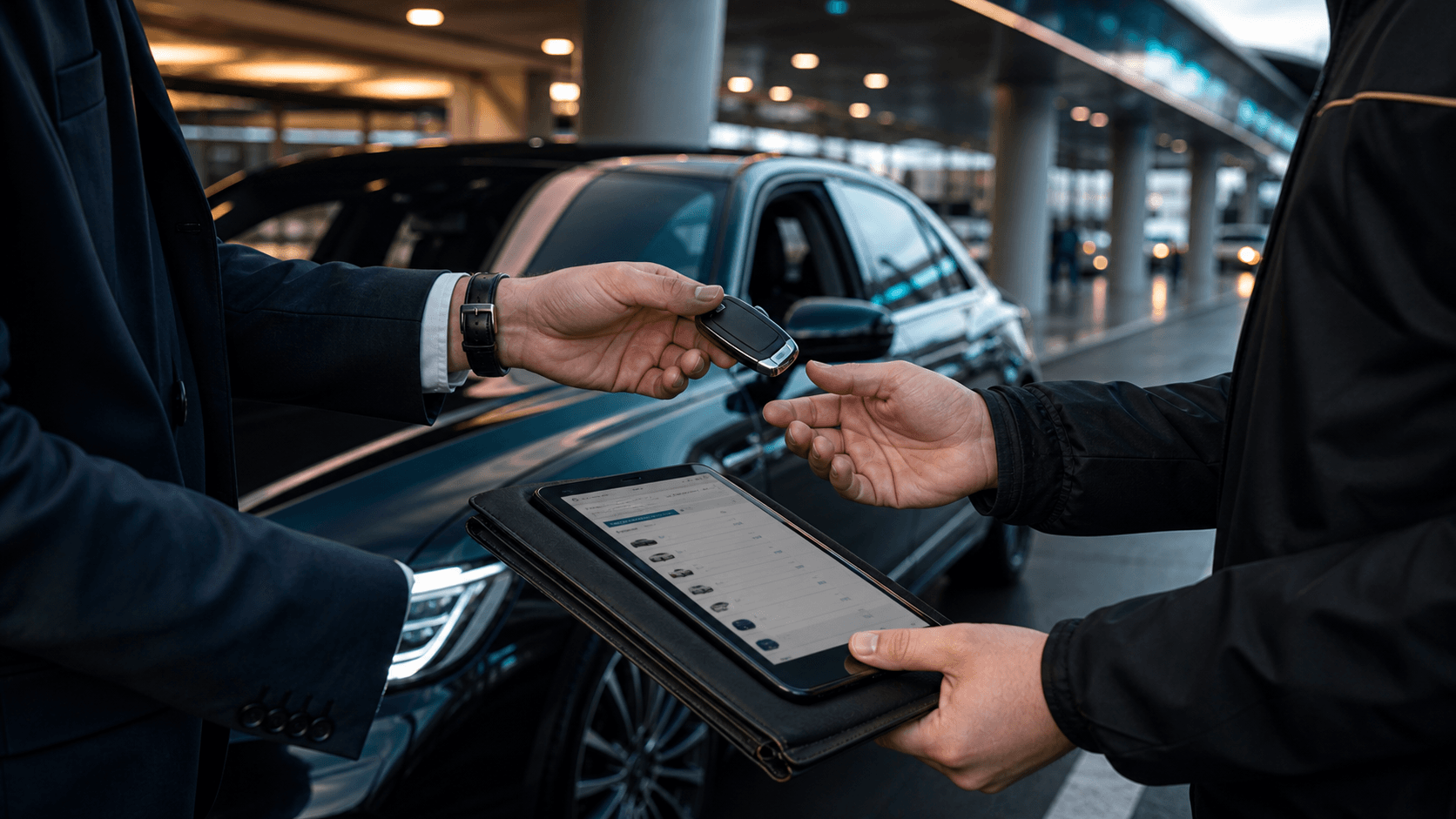 Valet key handover at columns 09 and 10